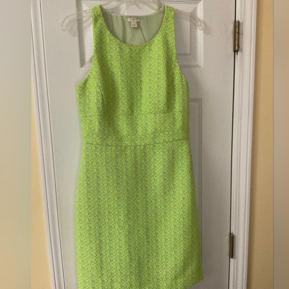 J.Crew Shift Dress Neon/Taupe EUC Size 2 - Picture 2 of 3